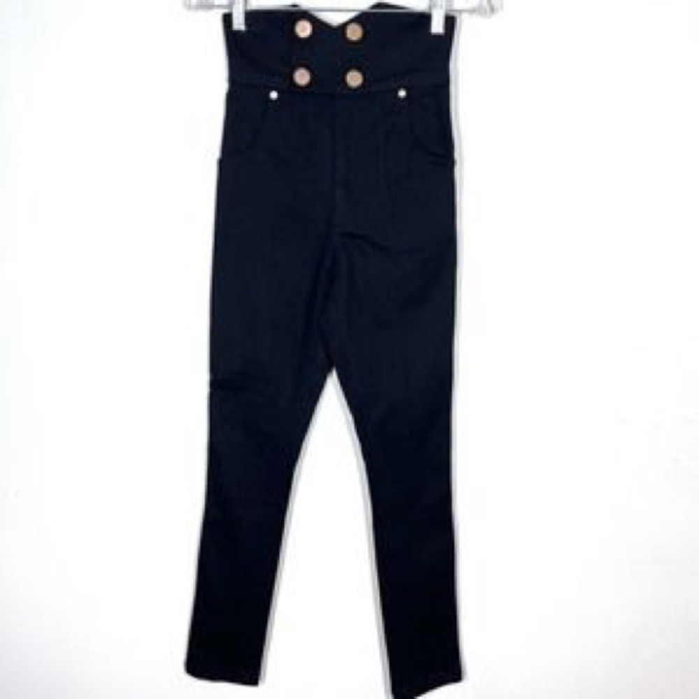 Alice McCall Black Shut The Front J'adore Gold Button Skinny Jeans